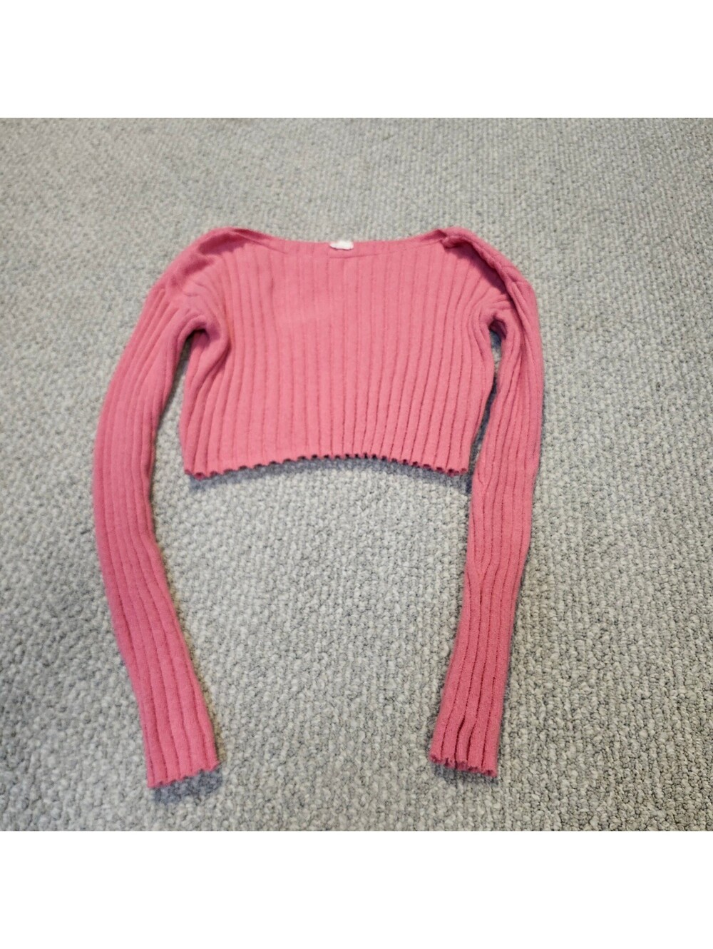 Garage Pink Ribbed Knit Cropped Sweater Size Small